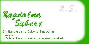 magdolna subert business card